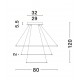 Not Dimmable Chrome Aluminium & Acrylic LED 129 Watt 230 Volt 6831Lm 3000K IP20 D: 80 H: 120 cm Adjustable Height & Rotating 
