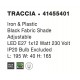 Iron & Plastic Black Fabric Shade LED E27 1x12 Watt 230 Volt IP20 Bulb Excluded Cable Length: 240 cm L: 195 W: 40 H: 165 Adjus
