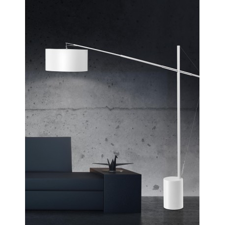 Iron & Plastic White Fabric Shade LED E27 1x12 Watt 230 Volt IP20 Bulb Excluded Cable Length: 240 cm L: 195 W: 40 H: 165 Adjust