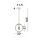 Clear Glass & Black Metal Black Fabric Wire LED E27 1x12 Watt 230 Volt IP20 Bulb Excluded D: 30 H1: 27 H2: 185 cm Adjustable He