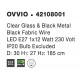 Clear Glass & Black Metal Black Fabric Wire LED E27 1x12 Watt 230 Volt IP20 Bulb Excluded D: 30 H1: 27 H2: 185 cm Adjustable He