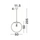 Clear Glass & Black Metal Black Fabric Wire LED E27 1x12 Watt 230 Volt IP20 Bulb Excluded D: 50 H1: 50 H2: 205 cm Adjustable He