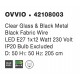 Clear Glass & Black Metal Black Fabric Wire LED E27 1x12 Watt 230 Volt IP20 Bulb Excluded D: 50 H1: 50 H2: 205 cm Adjustable He