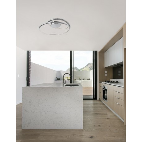 Chrome Aluminium & Acrylic LED 27 Watt 230 Volt 1890Lm 3000K IP20 D: 49.5 H: 11.5 cm 