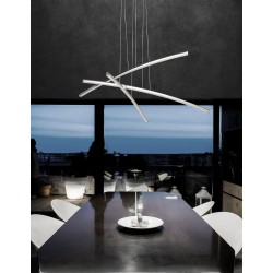 Chrome Aluminium & Acrylic LED 38 Watt 230 Volt 2650Lm 3000K IP20 L: 90 H: 120 cm Adjustable Height & Adjustable 