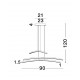 Chrome Aluminium & Acrylic LED 38 Watt 230 Volt 2650Lm 3000K IP20 L: 90 H: 120 cm Adjustable Height & Adjustable 