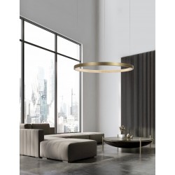 Antique Brass Aluminium & Acrylic LED 30 Watt 230 Volt 1650Lm 3000K IP20 D: 85 H: 180 cm Adjustable Height 
