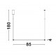 Antique Brass Aluminium & Acrylic LED 30 Watt 230 Volt 1650Lm 3000K IP20 D: 85 H: 180 cm Adjustable Height 