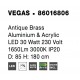 Antique Brass Aluminium & Acrylic LED 30 Watt 230 Volt 1650Lm 3000K IP20 D: 85 H: 180 cm Adjustable Height 