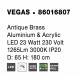 Antique Brass Aluminium & Acrylic LED 23 Watt 230 Volt 1265Lm 3000K IP20 D: 65 H: 180 cm Adjustable Height 