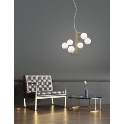 Opal Glass Antique Brass Metal LED G9 6x5 Watt 230 Volt IP20 Bulb Excluded D: 45 H: 150 cm 