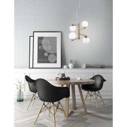 Opal Glass Antique Brass Metal LED G9 4x5 Watt 230 Volt IP20 Bulb Excluded D: 35 H: 150 cm Adjustable height 