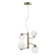 Opal Glass Antique Brass Metal LED G9 4x5 Watt 230 Volt IP20 Bulb Excluded D: 35 H: 150 cm Adjustable height 