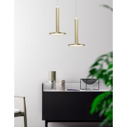 Brass Gold Aluminium & Acrylic LED 10 Watt 230 Volt 517Lm 3000K IP20 D: 15 H: 120 cm Adjustable Height 