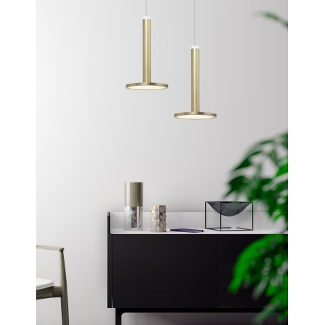 Brass Gold Aluminium & Acrylic LED 10 Watt 230 Volt 517Lm 3000K IP20 D: 15 H: 120 cm Adjustable Height 