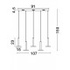 Brass Gold Aluminium & Acrylic LED 50 Watt 230 Volt 3946Lm 3000K IP20 L: 107 W: 15 H: 150 cm Adjustable Height 