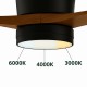 Ventilateur Avec Eclairage LED Noir Avec PC Effet Bois 18W CCT 1440lm + Télécommande