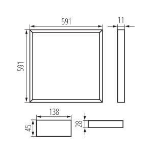 Plafonnier LED CADRE 600 x 600 32W BLANC CCT 3800lm IP20