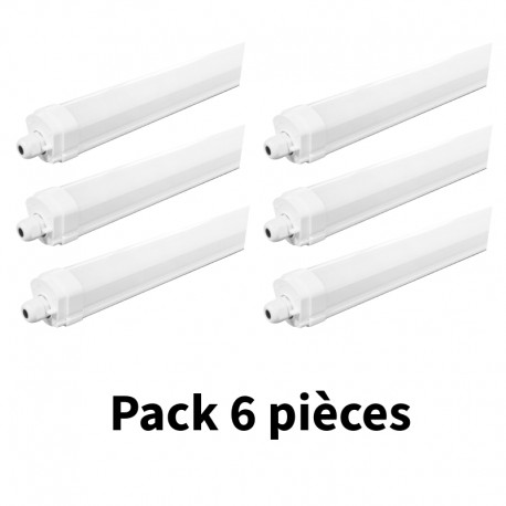 Carton 6 Boitiers étanches LED INTEGREES Traversant 35W IP65 1255 mm 4000°K IP65