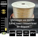 Bobine LED DIM COB SLIM+ 10W/m 300 Leds/m 6000K 220V 1m IP67 AC