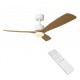 Ventilateur Avec Eclairage LED Blanc Avec PC Effet Bois 18W CCT 1440lm + Télécommande