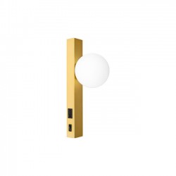 Applique Liseuse G9 x 1 Or USB A+C + Bouton On/Off