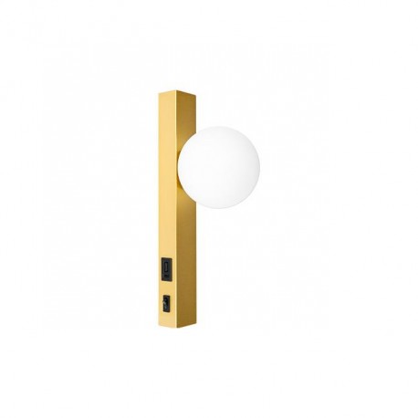Applique Liseuse G9 x 1 Or USB A+C + Bouton On/Off