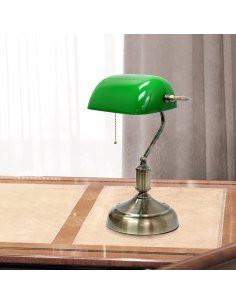 Lampe de table Bronze + Vert E27 x 1 2