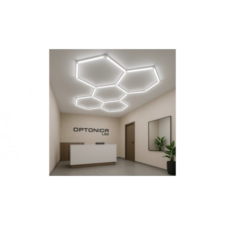 Ensemble de 5 lumières hexagonales 192W 6000°K 23040lm avec accessoires