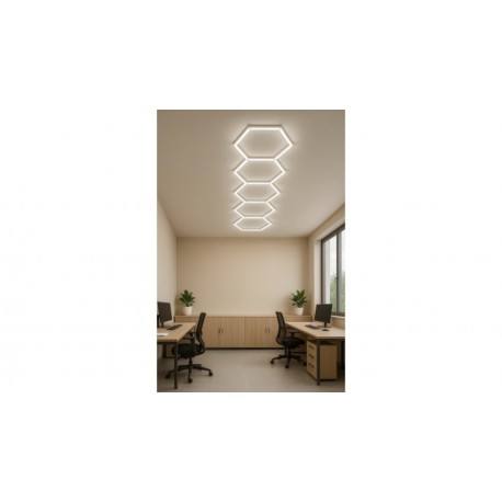 Ensemble de 5 lumières hexagonales 199W 6000°K 23880lm avec accessoires