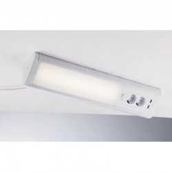 Réglette sous meuble 15W 4000°K 2PC+T max 16A 2USB 2,4A 785mm