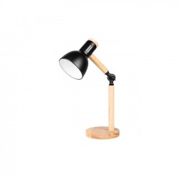 Lampe de Bureau Noire + Bois E27 x 1