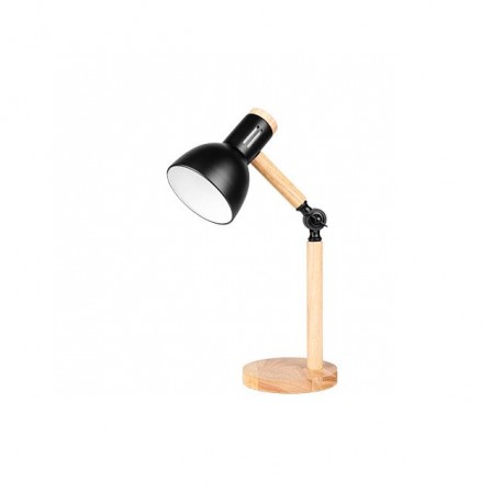 Lampe de Bureau Noire + Bois E27 x 1