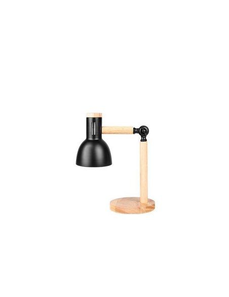 Lampe de Bureau Noire + Bois E27 x 1