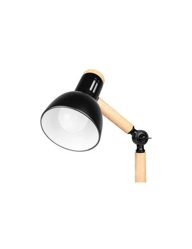 Lampe de Bureau Noire + Bois E27 x 1