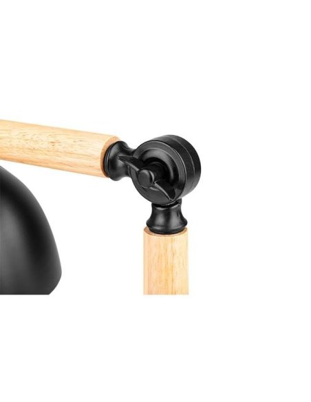Lampe de Bureau Noire + Bois E27 x 1