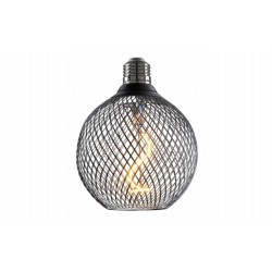 Ampoule LED Bulb Ronde E27 Grille Noir Filament Golden 'S' 2.5W 1800°K 188lm - P11707 - OPTONICA