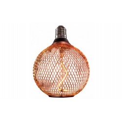 Ampoule LED Bulb Ronde E27 Grille Cuivre Filament Golden 'S' 2.5W 1800°K 188lm - P11708 - OPTONICA