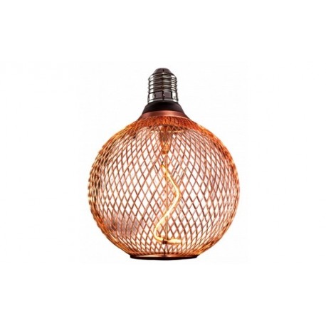 Ampoule LED Bulb Ronde E27 Grille Cuivre Filament Golden 'S' 2.5W 1800°K 188lm - P11708 - OPTONICA