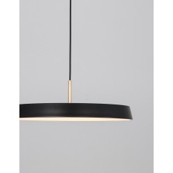Matt Black Aluminium & Acrylic Black Fabric Wire LED 37 Watt 220-240 Volt 4275Lm 3000K IP20 D: 50 H: 130 cm - PNL910622 - NOVA