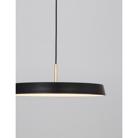Matt Black Aluminium & Acrylic Black Fabric Wire LED 37 Watt 220-240 Volt 4275Lm 3000K IP20 D: 50 H: 130 cm - PNL910622 - NOVA