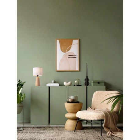 Linen Fabric Shade & Natural Wood LED E27 1x12 Watt 100-240 Volt IP20 bulb excluded Switch On/Off D: 16 H: 30 cm - PNL9001080