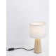 Linen Fabric Shade & Natural Wood LED E27 1x12 Watt 100-240 Volt IP20 bulb excluded Switch On/Off D: 16 H: 30 cm - PNL9001080