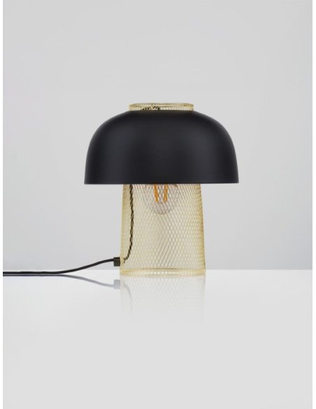 Sandy Black & Gold Metal LED E27 1x12 Watt 100-240 Volt IP20 bulb excluded Cable Length 150 cm Switch On/Off D: 25 H: 28 cm -