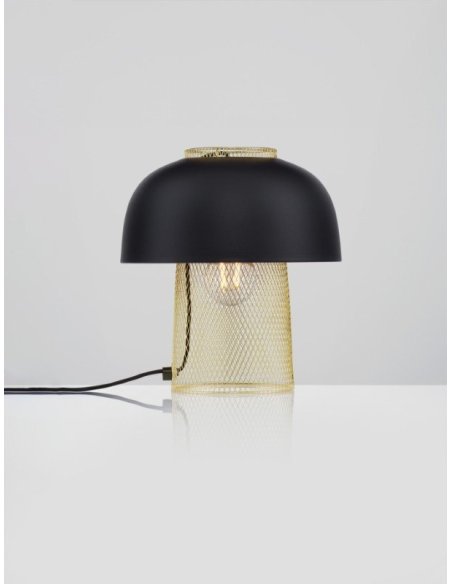 Sandy Black & Gold Metal LED E27 1x12 Watt 100-240 Volt IP20 bulb excluded Cable Length 150 cm Switch On/Off D: 25 H: 28 cm -