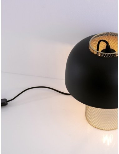 Sandy Black & Gold Metal LED E27 1x12 Watt 100-240 Volt IP20 bulb excluded Cable Length 150 cm Switch On/Off D: 25 H: 28 cm -