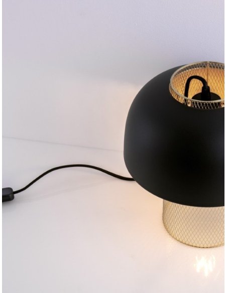 Sandy Black & Gold Metal LED E27 1x12 Watt 100-240 Volt IP20 bulb excluded Cable Length 150 cm Switch On/Off D: 25 H: 28 cm -