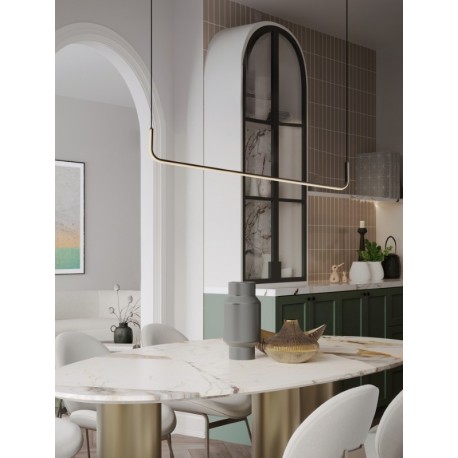 Sandy Black Steel & Aluminium LED 20 Watt 220-240Volt 1062Lm 3200K IP20 L: 101 W: 7 H: 150 cm - PNL9001102 - NOVALUCE