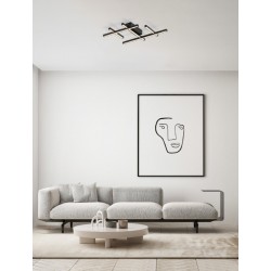 Triac Dimmable Sandy Black Aluminium & Acrylic LED 42 Watt 220-240Volt 2373Lm 3000K IP20 L: 58 W: 41 H: 4 cm - PNL9002058 - 