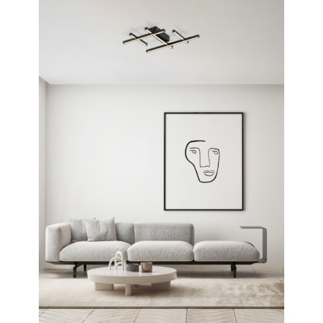 Triac Dimmable Sandy Black Aluminium & Acrylic LED 42 Watt 220-240Volt 2373Lm 3000K IP20 L: 58 W: 41 H: 4 cm - PNL9002058 - 